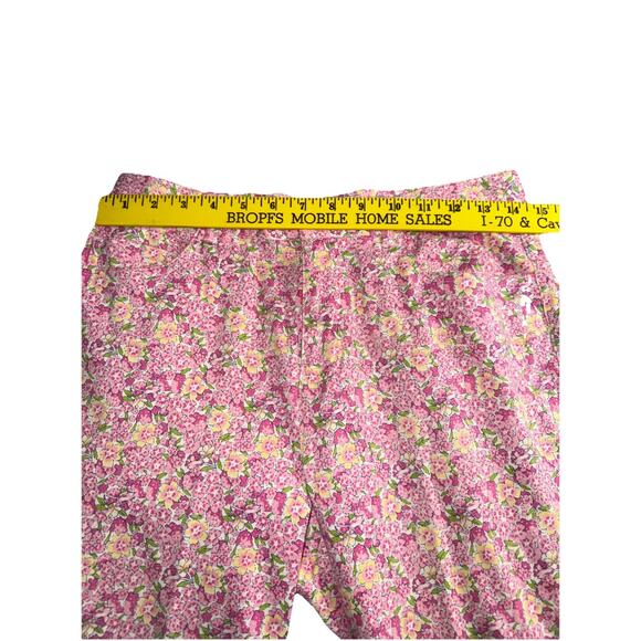 Ralph Lauren Pink Floral High Waisted Stretch Straight‎ Leg Pants Sz. 6 - Picture 7 of 13